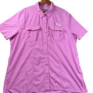 Magellan Outdoors Fishing Shirt Mens XXL Pink Excellent Moisture Wicking Utility